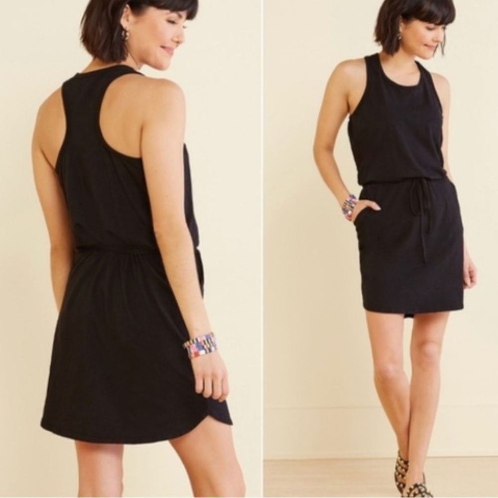 SUNDRY for EVEREVE Sleeveless Drawstring Waist Racerback Casual Dress Large